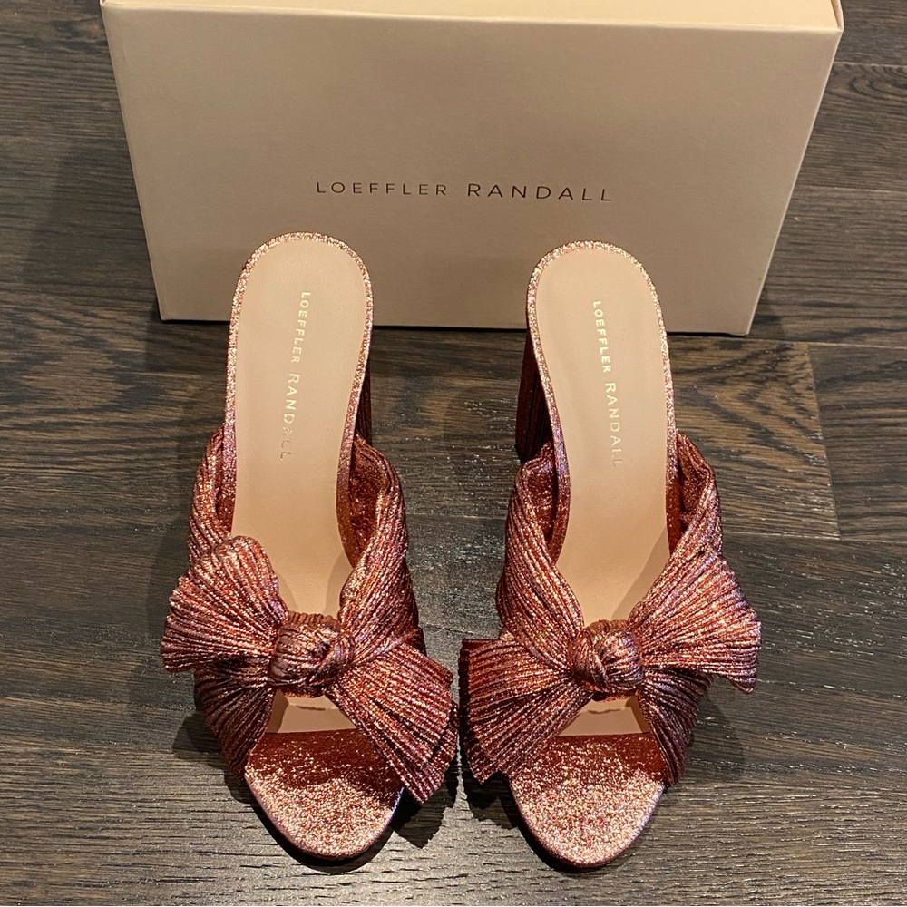 New In Box Loeffler Randall Penny Knot Mules - Picture 5 of 10